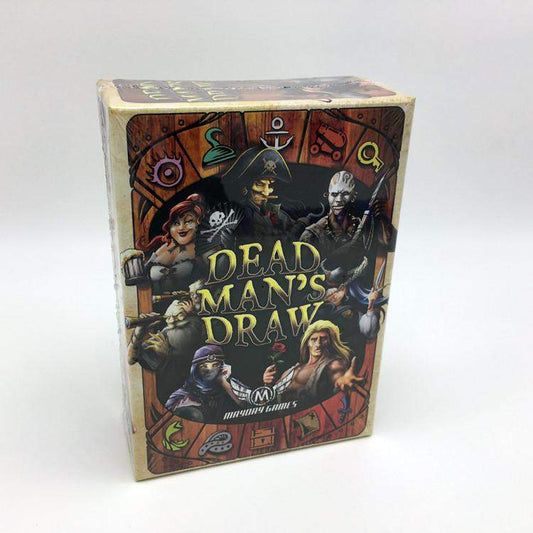 Dead Man's Draw pirate card game box with illustrated characters and game title