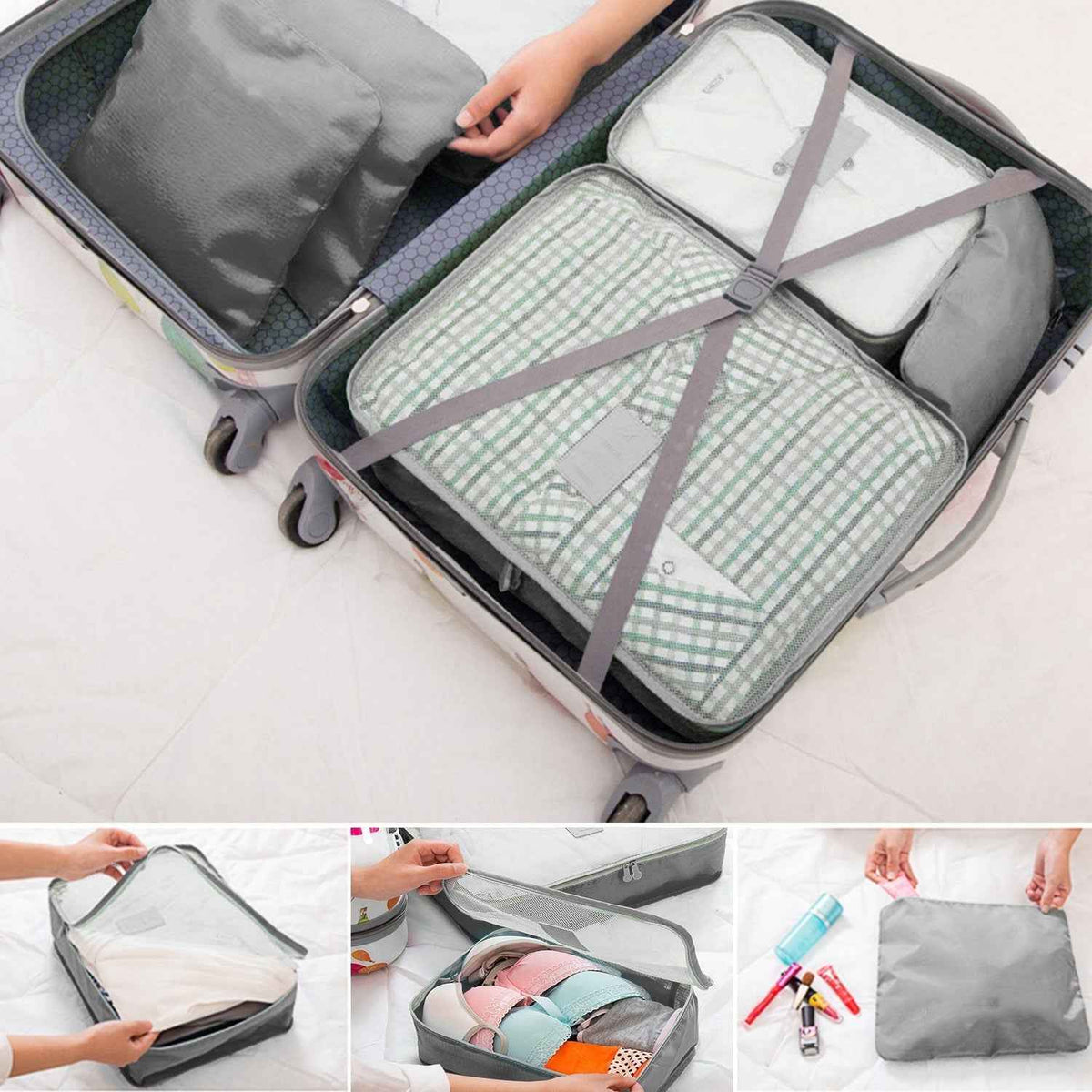 LJG 9-Piece Travel Packing Cubes & Storage Bags Set – Water-Resistant Luggage Organizer