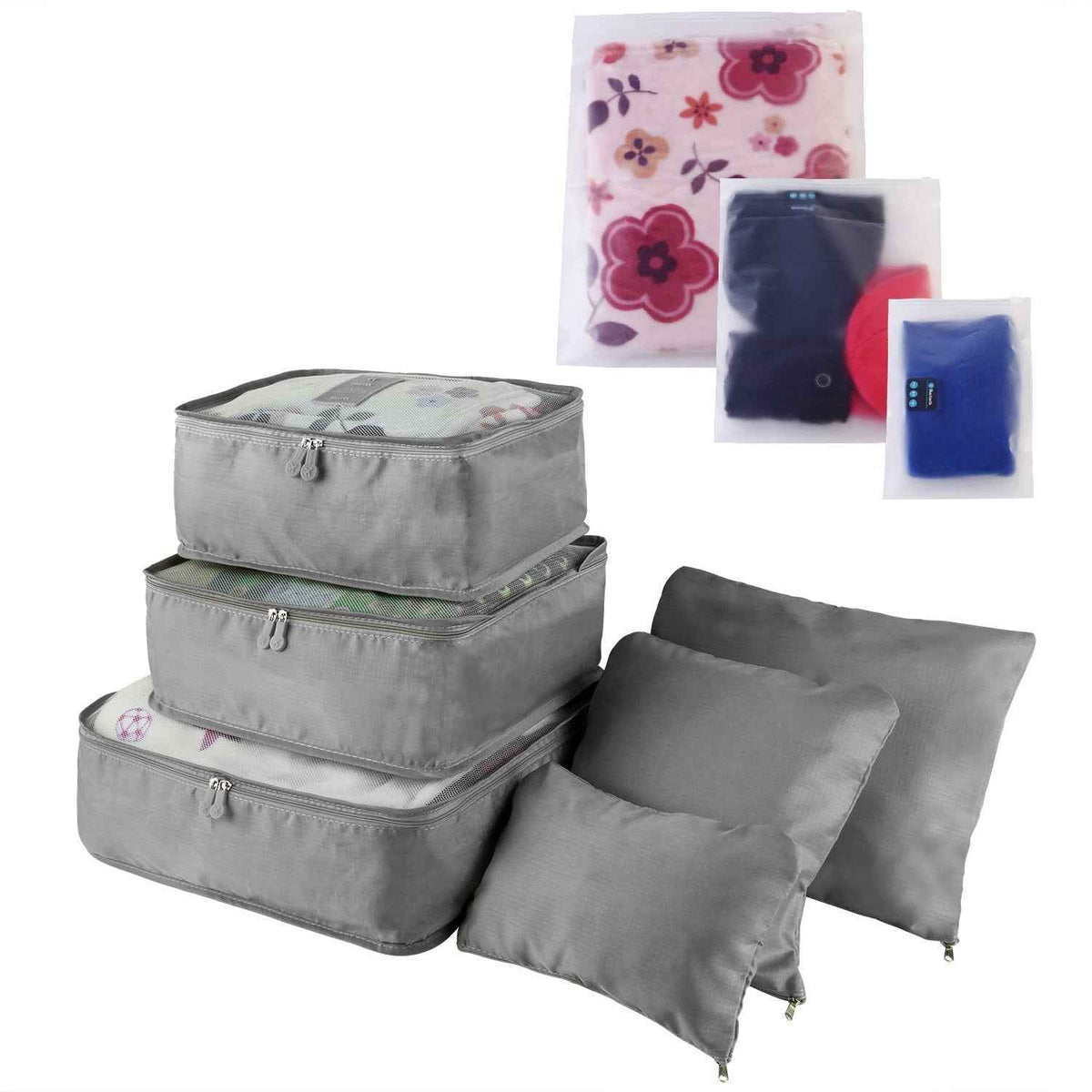 LJG 9-Piece Travel Packing Cubes & Storage Bags Set – Water-Resistant Luggage Organizer