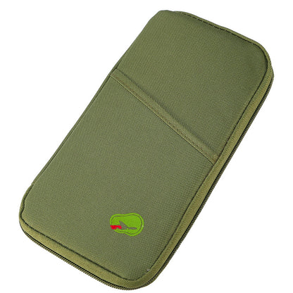 LJG Travel Passport Wallet – 12-Cell Organizer, Water-Repellent Zipper Case – Lemon Green