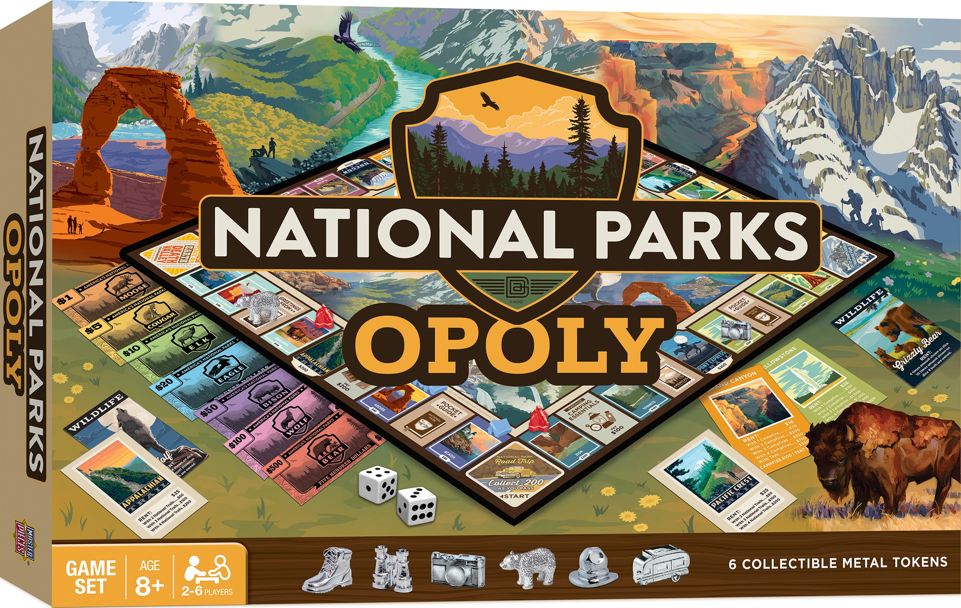 National Parks Opoly Board Game | U.S. Parks Monopoly-Style Game | Ages 8+ - Niksstuff