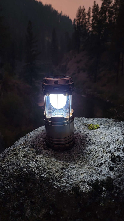 Quake Kits Collapsible Solar Lantern - Rechargeable LED Camping Light