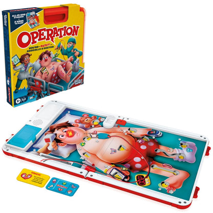 Operation Electronic Board Game with Carrying Case by Hasbro – Ages 6+