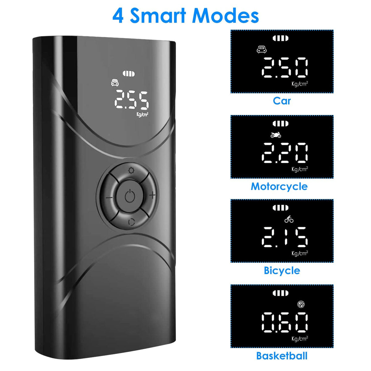 LJG Portable Wireless Car Tire Inflator 6000mAh 150 PSI LED