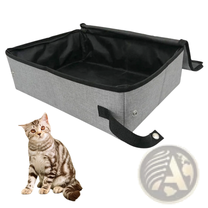 Foldable Waterproof Cat Litter Box | 600D Fabric | Black or Grey | S, M or L
