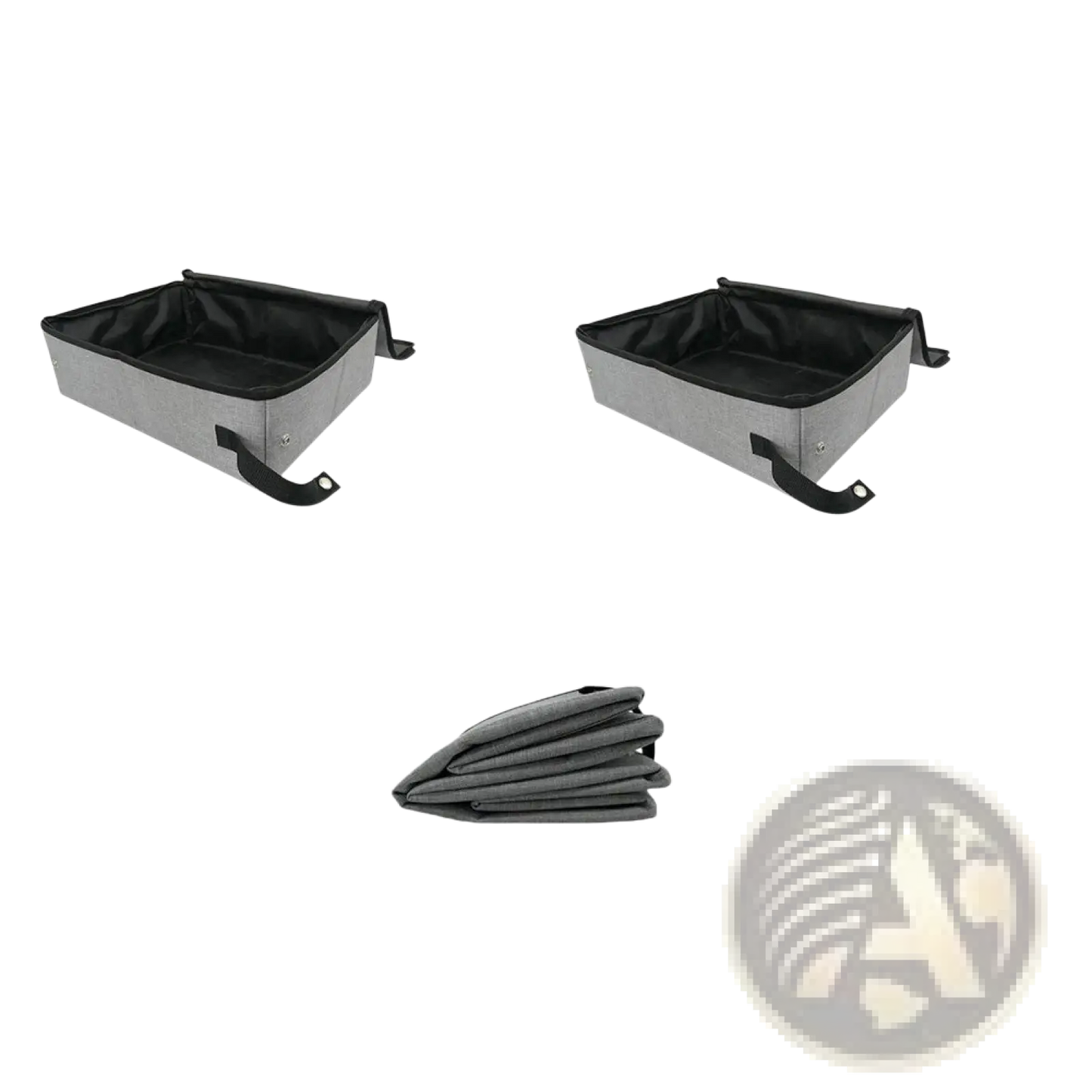 Foldable Waterproof Cat Litter Box | 600D Fabric | Black or Grey | S, M or L