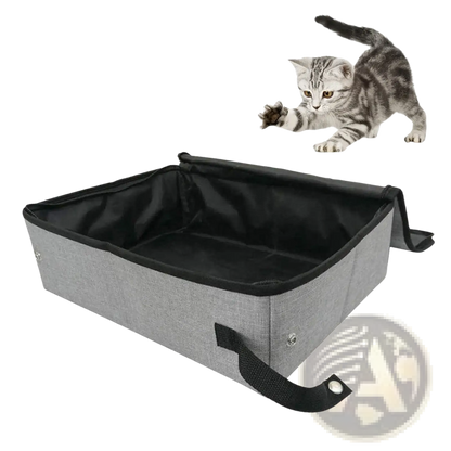 Foldable Waterproof Cat Litter Box | 600D Fabric | Black or Grey | S, M or L