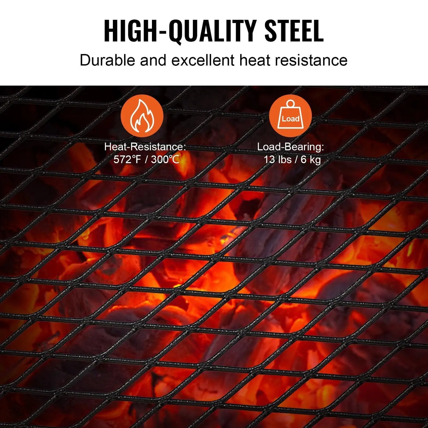 Folding Campfire Grill | 18" Heavy-Duty Steel Mesh Grate | Folds in 5 Seconds | Storage Bag Included