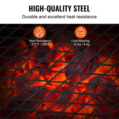 Folding Campfire Grill | 18" Heavy-Duty Steel Mesh Grate | Folds in 5 Seconds | Storage Bag Included