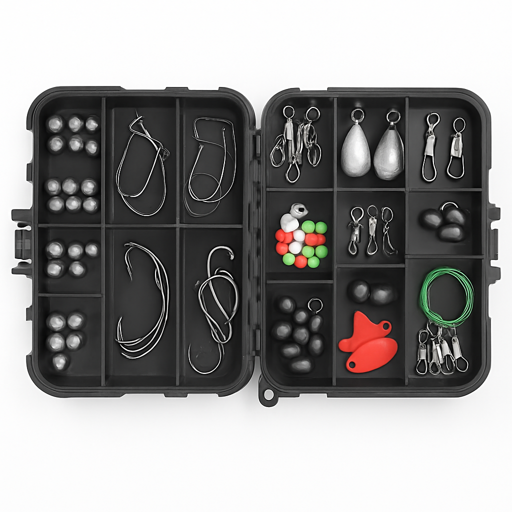 188-Piece Fishing Kit | Jig Hooks, Weights, Spoons & Swivels | Tackle Box | LakeForest