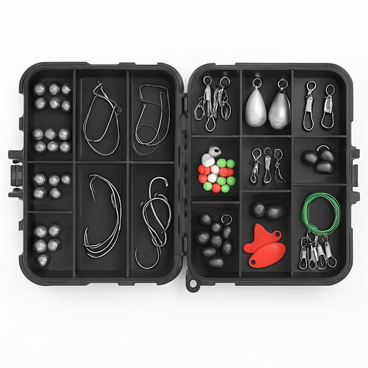 188-Piece Fishing Kit | Jig Hooks, Weights, Spoons & Swivels | Tackle Box | LakeForest