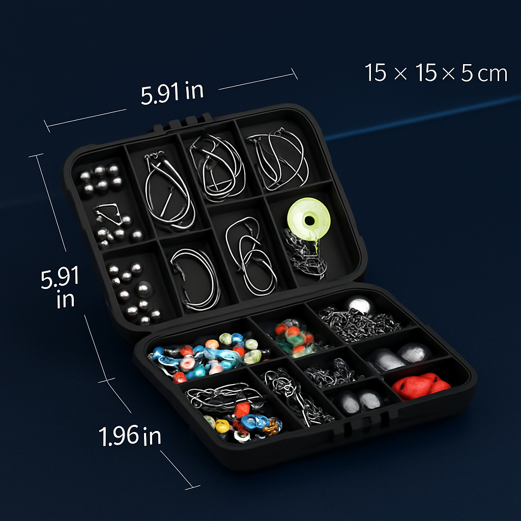 188-Piece Fishing Kit | Jig Hooks, Weights, Spoons & Swivels | Tackle Box | LakeForest
