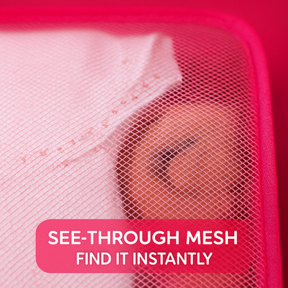 9-Piece Packing Cube Set | Water-Resistant | Mesh Top | Two-Way Zippers | 8 Colors