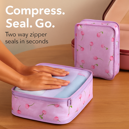9-Piece Packing Cube Set | Water-Resistant | Mesh Top | Two-Way Zippers | 8 Colors