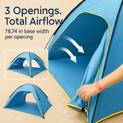 Beach Tent | 4–6 Person | UPF 50+ | 3 Openings | 15-Min Setup | LakeForest | Blue