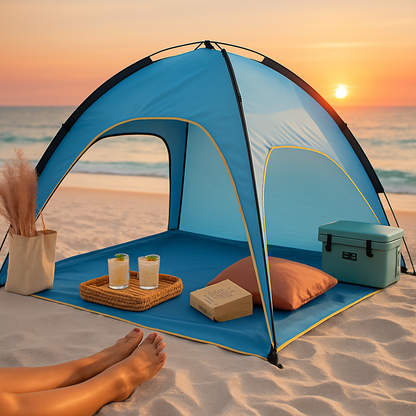 Beach Tent | 4–6 Person | UPF 50+ | 3 Openings | 15-Min Setup | LakeForest | Blue