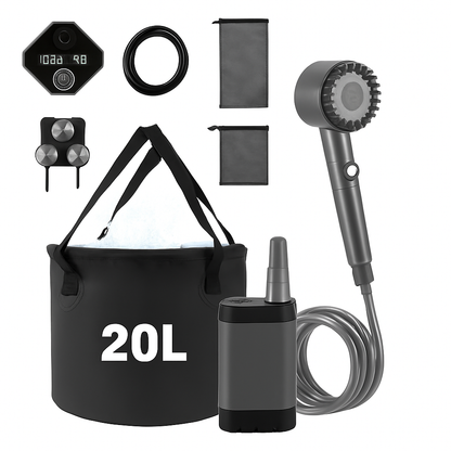 Portable Camping Shower with Foldable Bucket & Pump
