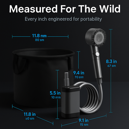 Portable Camping Shower with Foldable Bucket & Pump