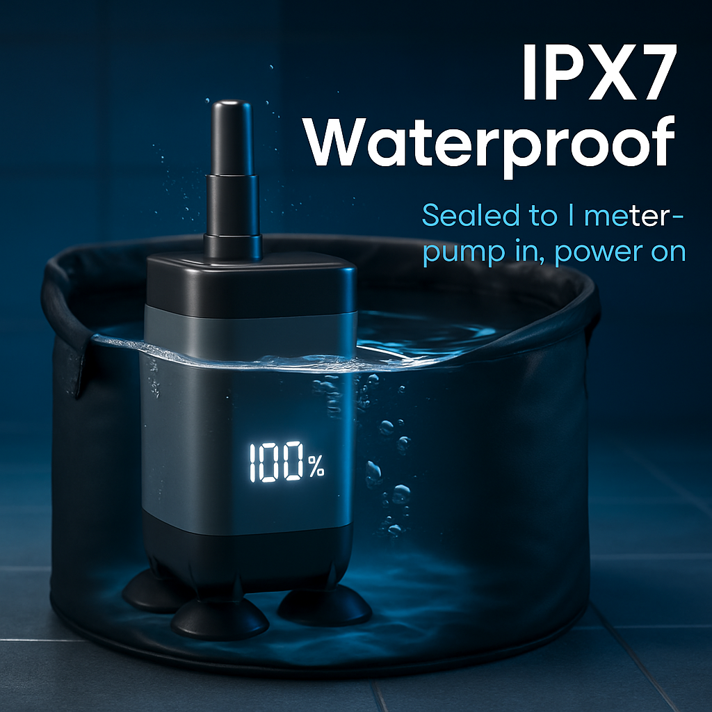 Portable Camping Shower with Foldable Bucket & Pump