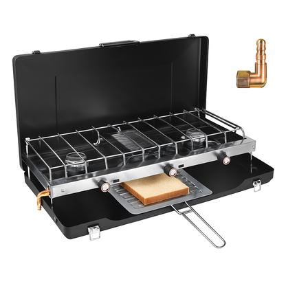 3-Burner Propane Camping Stove – 20,500 BTU, Foldable, RV & Camp Ready
