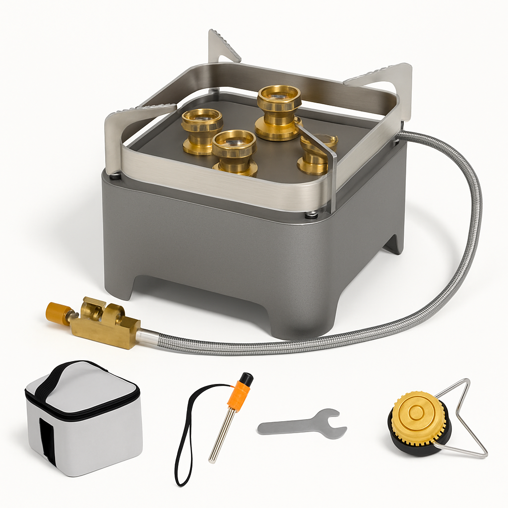 Portable Windproof Camping Stove – 12,000W, Boils 1L in ~3 Min.