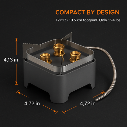 Portable Windproof Camping Stove – 12,000W, Boils 1L in ~3 Min.