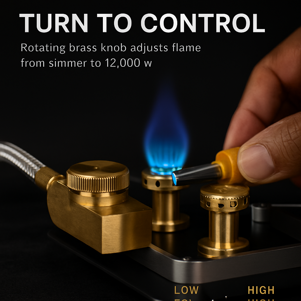 Portable Windproof Camping Stove – 12,000W, Boils 1L in ~3 Min.