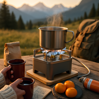 Portable Windproof Camping Stove – 12,000W, Boils 1L in ~3 Min.