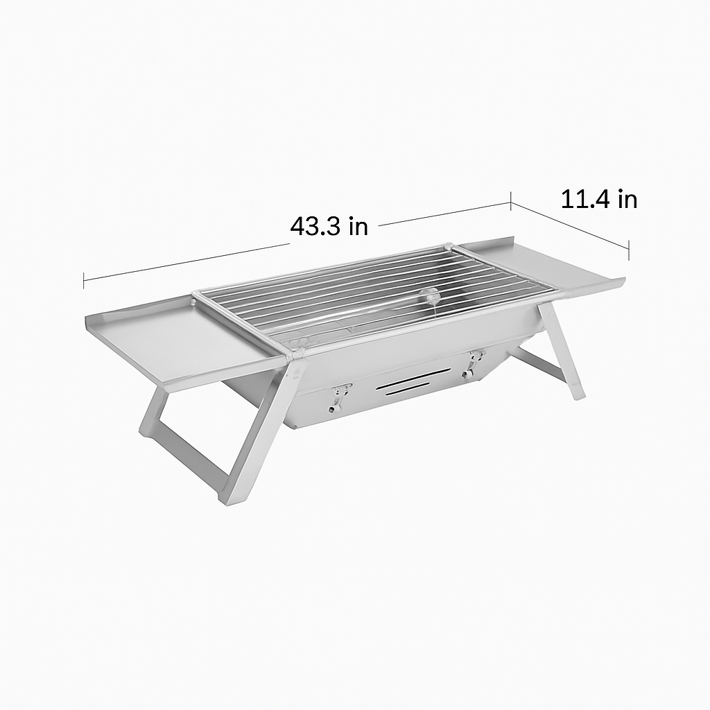 3-in-1 Foldable Charcoal Grill for Camping & Tailgating