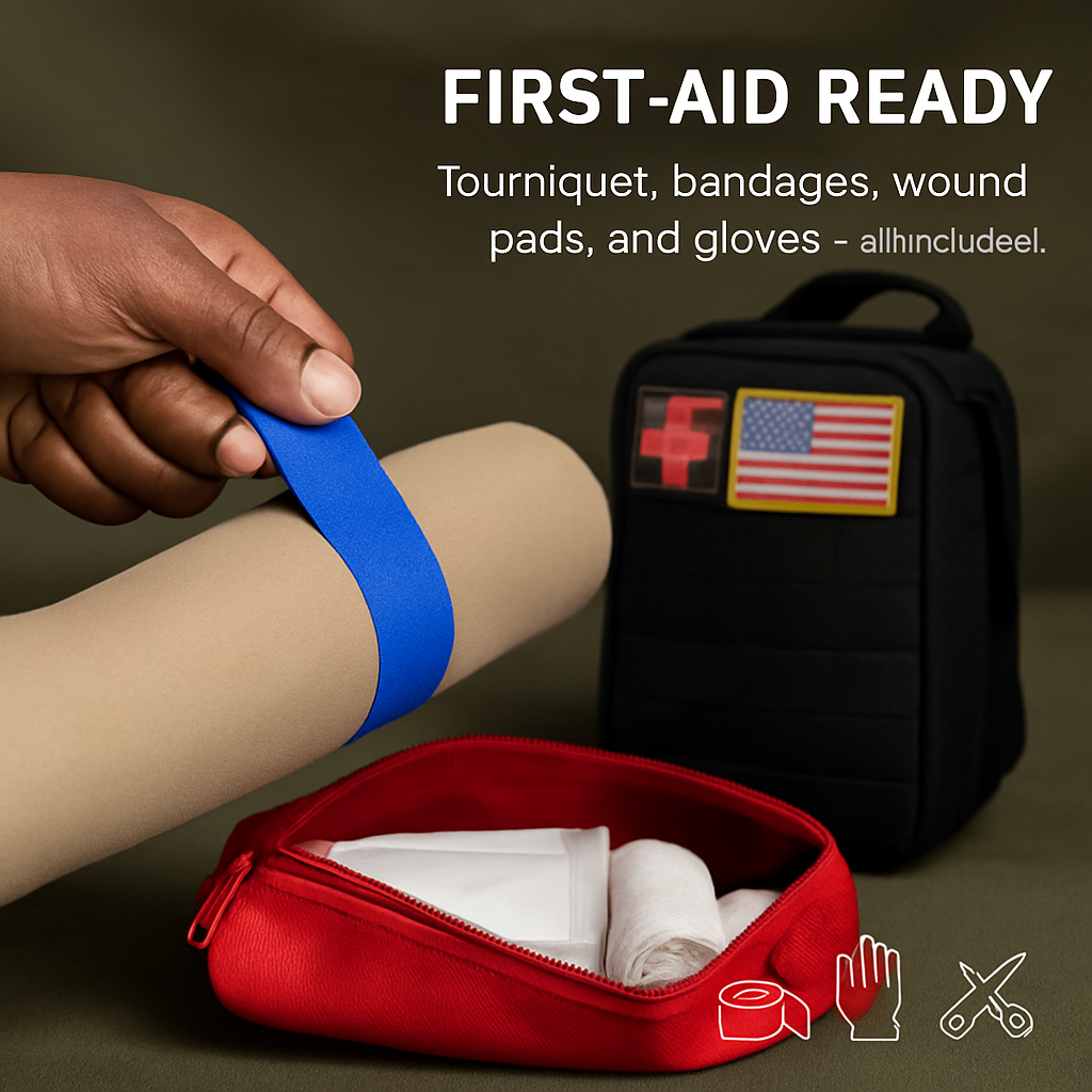 LakeForest 47-Piece Emergency Survival Kit – Camping, Hiking & Disaster Preparedness | Compact Oxford Pouch