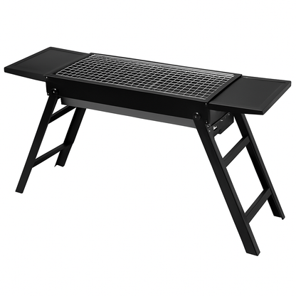 Foldable Charcoal BBQ Grill with Shelf for Camping