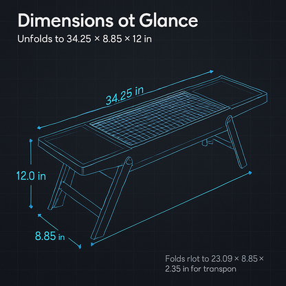 Foldable Charcoal BBQ Grill with Shelf for Camping
