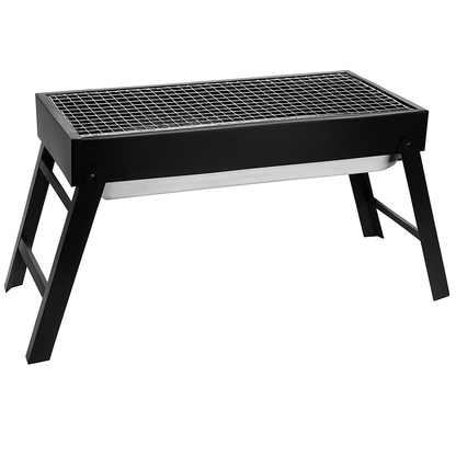 Foldable Charcoal BBQ Grill with Shelf for Camping