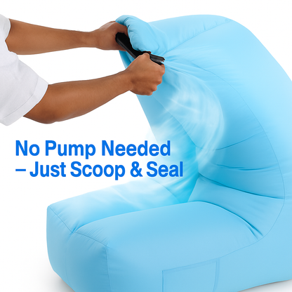 iMounTEK Inflatable Lounger Air Sofa – 440 lb Capacity, Pump-Free Setup