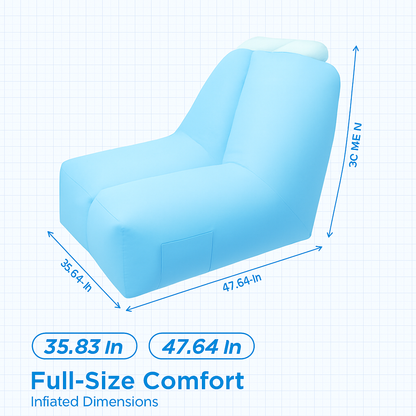 iMounTEK Inflatable Lounger Air Sofa – 440 lb Capacity, Pump-Free Setup