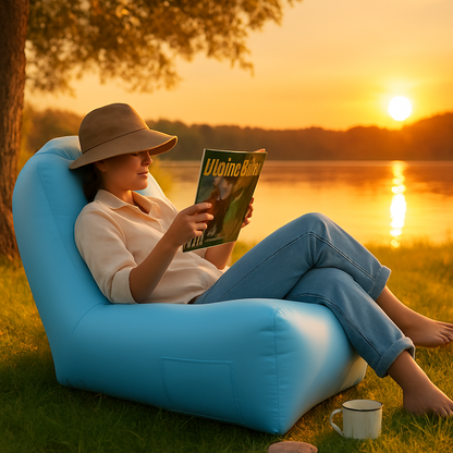 iMounTEK Inflatable Lounger Air Sofa – 440 lb Capacity, Pump-Free Setup