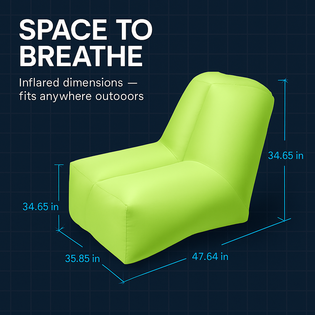 iMounTEK Inflatable Lounger Air Sofa – 440 lb Capacity, Pump-Free Setup