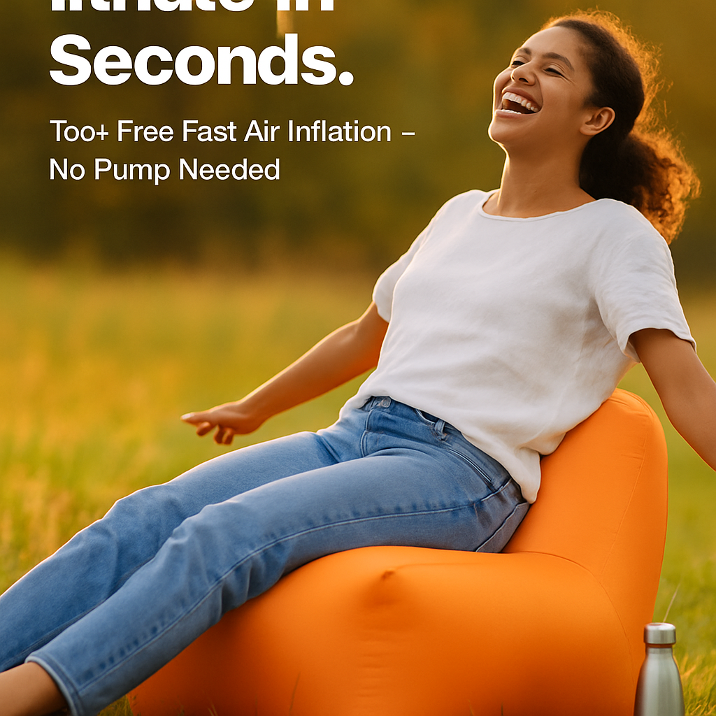 iMounTEK Inflatable Lounger Air Sofa – 440 lb Capacity, Pump-Free Setup
