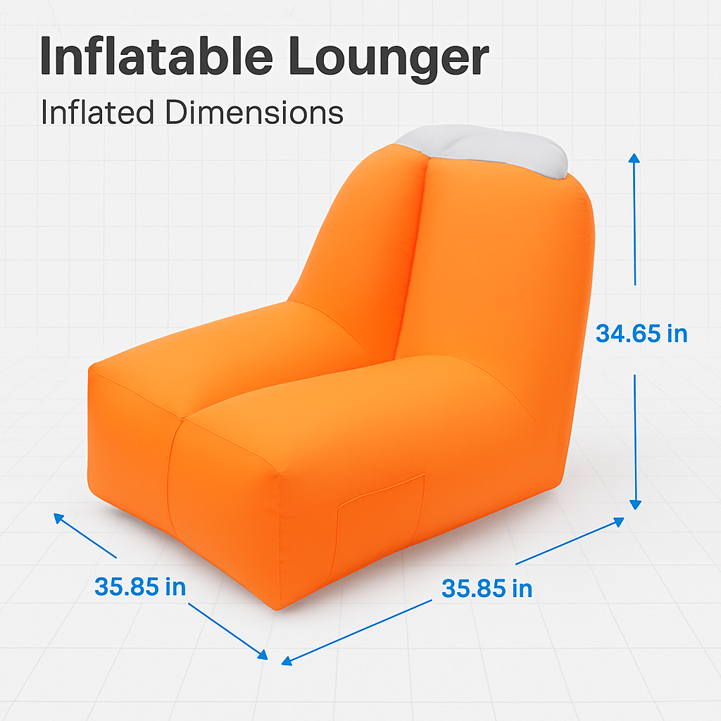 iMounTEK Inflatable Lounger Air Sofa – 440 lb Capacity, Pump-Free Setup