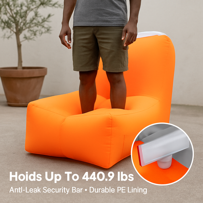 iMounTEK Inflatable Lounger Air Sofa – 440 lb Capacity, Pump-Free Setup