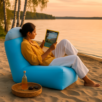 iMounTEK Inflatable Lounger Air Sofa – 440 lb Capacity, Pump-Free Setup