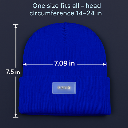 iMounTEK LED Headlamp Beanie – 5-LED, 12-Hour Battery, 7 Colors