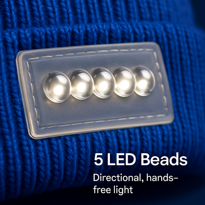 iMounTEK LED Headlamp Beanie – 5-LED, 12-Hour Battery, 7 Colors