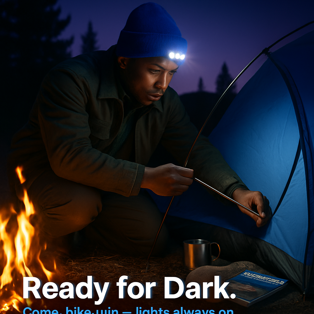 iMounTEK LED Headlamp Beanie – 5-LED, 12-Hour Battery, 7 Colors