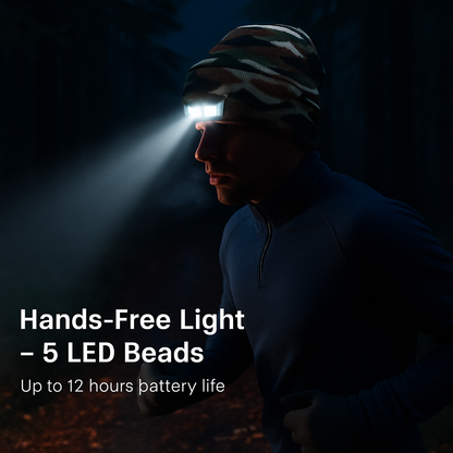 iMounTEK LED Headlamp Beanie – 5-LED, 12-Hour Battery, 7 Colors
