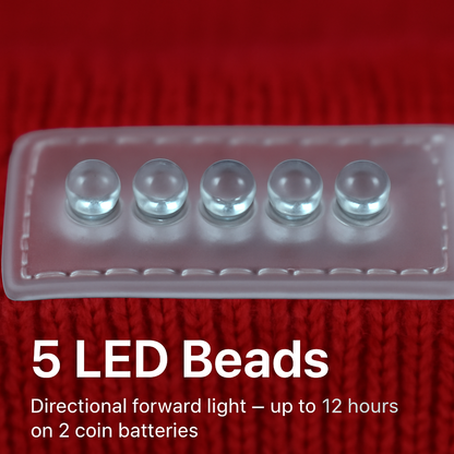 iMounTEK LED Headlamp Beanie – 5-LED, 12-Hour Battery, 7 Colors