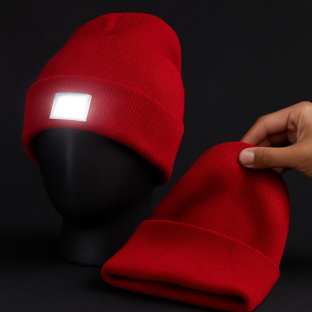 iMounTEK LED Headlamp Beanie – 5-LED, 12-Hour Battery, 7 Colors