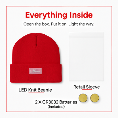 iMounTEK LED Headlamp Beanie – 5-LED, 12-Hour Battery, 7 Colors