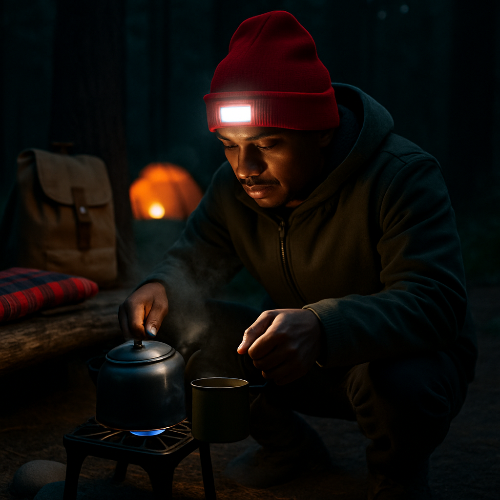 iMounTEK LED Headlamp Beanie – 5-LED, 12-Hour Battery, 7 Colors