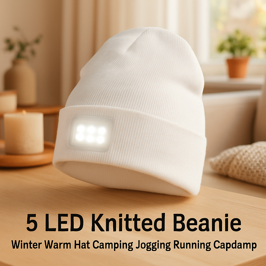 iMounTEK LED Headlamp Beanie – 5-LED, 12-Hour Battery, 7 Colors